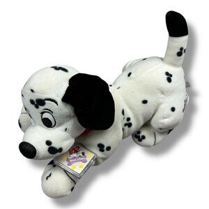 Disney 102 Dalmatians Plush Adopt A Puppy White & Black Beanbag Dog Toy 12”